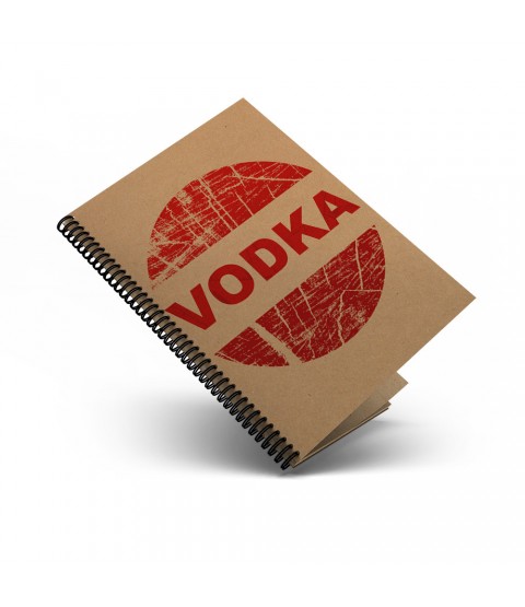 Vodka Tasarımlı Ahşap Defter